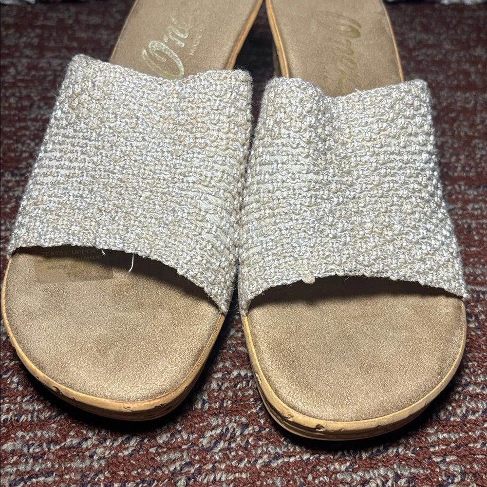 Onex made in Italy platform Elegant Cream Wedge Sandals cork heel beach wedding